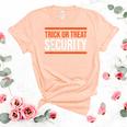 Trick Or Treat Security Funny Dad Halloween T Unisex Crewneck Soft Tee Heather Peach