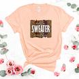 Vintage Autumn Hello Sweater Weather Women's Short Sleeve T-shirt Unisex Crewneck Soft Tee Heather Peach