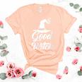 Womens Good Witch Funny Halloween Gift For Friend Unisex Crewneck Soft Tee Heather Peach