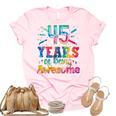 45 Years Of Being Awesome Tie Dye 45 Years Old 45Th Birthday Unisex Crewneck Soft Tee Light Pink