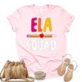 8Q1v Ela Squad English Language Arts Teacher School Women's Short Sleeve T-shirt Unisex Crewneck Soft Tee Light Pink