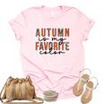 Autumn Is My Favorite Color Fall Season Women's Short Sleeve T-shirt Unisex Crewneck Soft Tee Light Pink