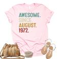 Awesome Since August 1972  50 Years Old 50Th Birthday  Women's Short Sleeve T-shirt Unisex Crewneck Soft Tee Light Pink