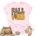 Distressed Fall Vibes Leopard Lightning Bolts In Fall Colors  Unisex Crewneck Soft Tee Light Pink