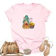 Fall In Love Gnomes Pumpkins Basket Women's Short Sleeve T-shirt Unisex Crewneck Soft Tee Light Pink