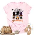 Gnomes Halloween With My Gnomies Witch Garden Gnome  Women's Short Sleeve T-shirt Unisex Crewneck Soft Tee Light Pink