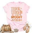 Halloween Thick Thighs And Spooky Vibes Unisex Crewneck Soft Tee Light Pink