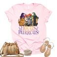 Hocus Purrcus Halloween Witch Cats Funny Parody Unisex Crewneck Soft Tee Light Pink