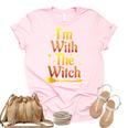Im With The Witch Halloween Couple Matching Costume Unisex Crewneck Soft Tee Light Pink