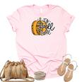 Its Fall Yall Leopard Pumpkin Women's Short Sleeve T-shirt Unisex Crewneck Soft Tee Light Pink