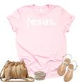 Jesus Period  Women's Short Sleeve T-shirt Unisex Crewneck Soft Tee Light Pink