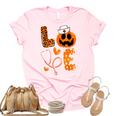 Leopard Love Cna Halloween Nurse Doctor Pumpkin Fall Unisex Crewneck Soft Tee Light Pink