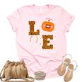 Love Nurse Life Pumpkin Leopard Fall Halloween Nurses Unisex Crewneck Soft Tee Light Pink