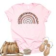 Montessori Teacher Leopard Rainbow Appreciation Teachers Women's Short Sleeve T-shirt Unisex Crewneck Soft Tee Light Pink