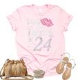 Sassy And Fabulous At 24 24Th Pink Crown Lips Women Birthday Unisex Crewneck Soft Tee Light Pink