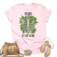 Skeleton And Plants Stoned To The Bone Women's Short Sleeve T-shirt Unisex Crewneck Soft Tee Light Pink