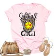 Softball Gigi Leopard Game Day Softball Lover Mothers Day  Women's Short Sleeve T-shirt Unisex Crewneck Soft Tee Light Pink