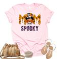 Spooky Mama Messy Skull Mom Witch Halloween Women Unisex Crewneck Soft Tee Light Pink