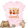 Thanksgiving With My Gnomies For Women Funny Gnomies Lover  Women's Short Sleeve T-shirt Unisex Crewneck Soft Tee Light Pink