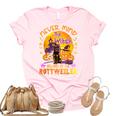 The Witch Beware Of The Rottweiler Halloween Unisex Crewneck Soft Tee Light Pink