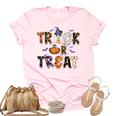 Trick Or Teach Funny Teacher Halloween Costume Women's Short Sleeve T-shirt Unisex Crewneck Soft Tee Light Pink