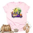 Truck With Cute Gnomes And Pumpkins In Halloween Unisex Crewneck Soft Tee Light Pink