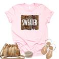 Vintage Autumn Hello Sweater Weather Women's Short Sleeve T-shirt Unisex Crewneck Soft Tee Light Pink