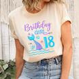 18 Year Old Gift Mermaid Tail 18Th Birthday Girl Daughter  Women's Short Sleeve T-shirt Unisex Crewneck Soft Tee Natural