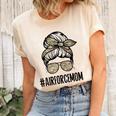 Air Force Mom Messy Bun Sunglasses Military Mom Mothers Day Women's Short Sleeve T-shirt Unisex Crewneck Soft Tee Natural