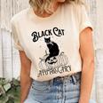 Black Cat Apothecary Pumpkin Halloween Unisex Crewneck Soft Tee Natural
