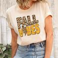 Distressed Fall Vibes Leopard Lightning Bolts In Fall Colors  Unisex Crewneck Soft Tee Natural