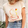 Funny Cat Leaf Fall Hello Autumn For Cute Kitten Graphic Design Printed Casual Daily Basic Unisex Crewneck Soft Tee Natural
