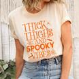 Halloween Thick Thighs And Spooky Vibes Unisex Crewneck Soft Tee Natural