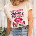 I Am A September Woman Girl Birthday Queen Born In September Women's Short Sleeve T-shirt Unisex Crewneck Soft Tee Natural