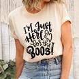 Im Just Here For The Boos Halloween Costume Spooky Season Unisex Crewneck Soft Tee Natural