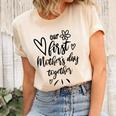 Our First Mothers Day Happy New Mom Mothers Day Rainbow  Women's Short Sleeve T-shirt Unisex Crewneck Soft Tee Natural