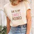 Retro Thanksgiving She Is My Sweet Potato Women's Short Sleeve T-shirt Unisex Crewneck Soft Tee Natural
