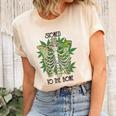 Skeleton And Plants Stoned To The Bone Women's Short Sleeve T-shirt Unisex Crewneck Soft Tee Natural