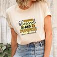 Stressed Blessed And Pumpkin Spice Obsessed Fall Women's Short Sleeve T-shirt Unisex Crewneck Soft Tee Natural