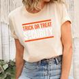 Trick Or Treat Security Funny Dad Halloween T Unisex Crewneck Soft Tee Natural