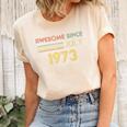 Vintage 1973 49Th Birthday Awesome Since July Retro Unisex Crewneck Soft Tee Natural