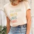 Vintage 1992 30Th Birthday Awesome Since July 1992 Unisex Crewneck Soft Tee Natural