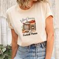 Vintage Autumn Falling Leaves And Football Please Women's Short Sleeve T-shirt Unisex Crewneck Soft Tee Natural
