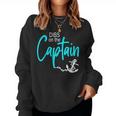 Dibs On The Captain Fire Captain Wife Girlfriend Sailing Women Crewneck Graphic Sweatshirt