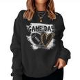 Game Day Football Player Mom Leopard Cheetah Football Fan Women Crewneck Graphic Sweatshirt