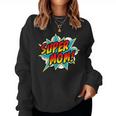 Super Mom Comic Book Superhero Mothers Day Women Crewneck Graphic Sweatshirt