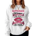 I Am A September Woman Girl Birthday Queen Born In September Women Crewneck Graphic Sweatshirt