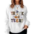 Trick Or Teach Funny Teacher Halloween Costume Women Crewneck Graphic Sweatshirt