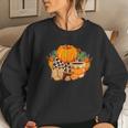 Fall Season Lovers Pumpkin Shoes Sweater Weather Women Crewneck Graphic Sweatshirt Gifts for Her