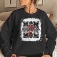 Funny Football Mom Retro Lightning Bolt Leopard Game Day Women Crewneck Graphic Sweatshirt Gifts for Her
